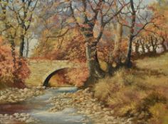 W.B. Clarkson (20th Century), oil on board, 'Artle Beck Bridge, Littledale near Brookhouse',