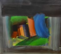 After Sir Howard Hodgkin (1932-2017), coloured print, 'Rain', measuring 28cm x 32cm, & 41cm x 41cm