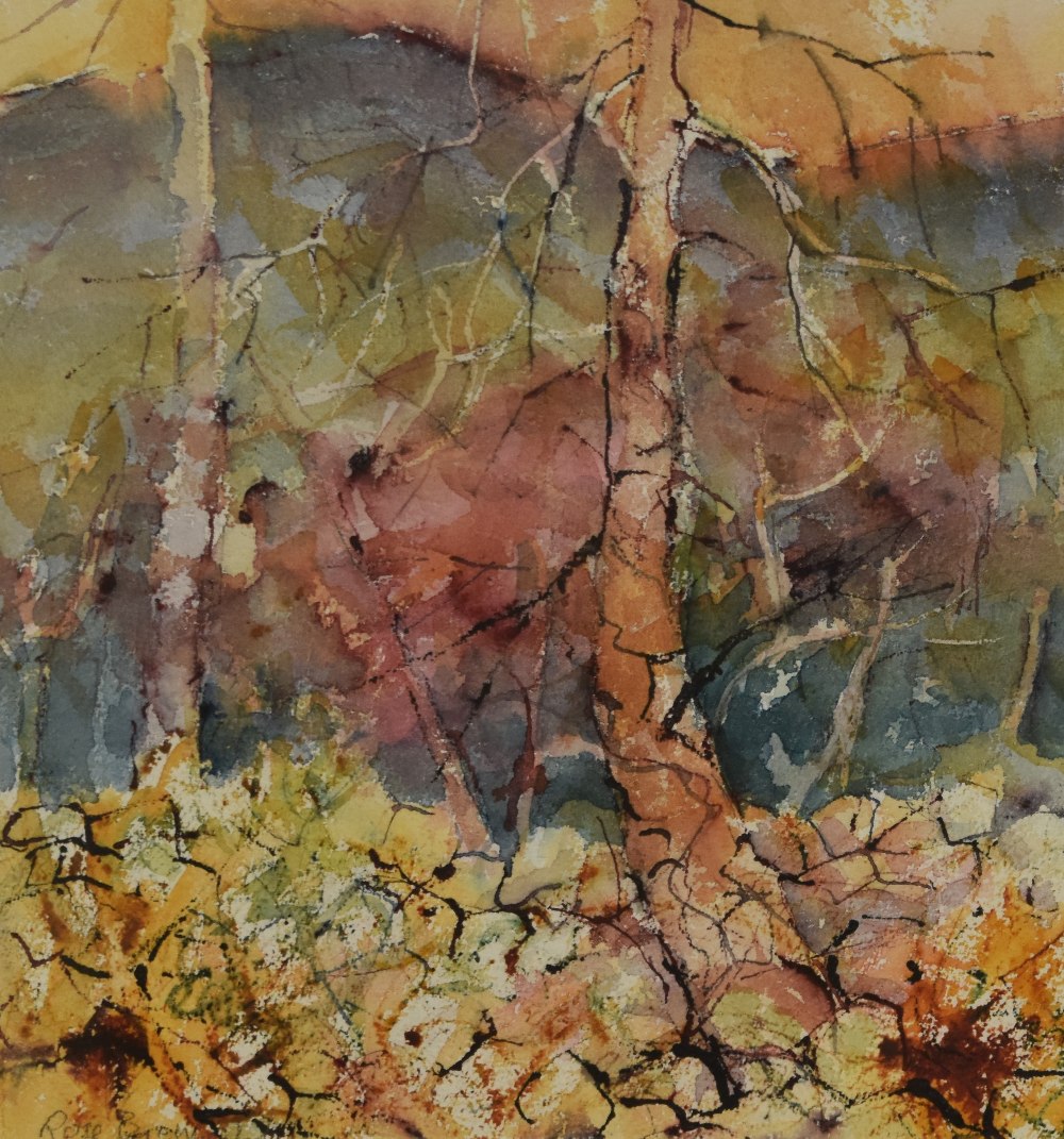 *Local Interest - Rose Brennand (Contemporary, British), watercolours, Two semi-abstract woodland - Image 4 of 6