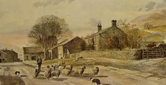 After Alan Ingham (1932-2002, British), coloured print, A farmyard scene, framed, mounted, and under