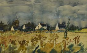 Ray Green (Contemporary, British), mixed media, 'Brittany Cottages', signed to the lower left and