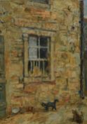 *Local Interest - Rosetta Roberts (20th Century, British), oil on board, 'Barn Window, Stainburn',