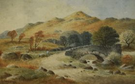 Sydney Scott (19th/20th Century, British), watercolour, 'Rustie Bridge', a countryside landscape