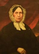 19th Century British School, oil on canvas, A half length portrait - Agnes Worthington (1793-