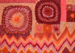 Kit Nicol (20th Century), embroidery, A mid-20th Century stitched panel of geometric design with