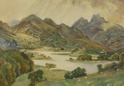 *Local Interest - 19th/20th Century School, watercolour, Great Langdale with the Pikes in view, Lake