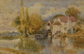 In the manner of Edward Duncan (1803-1882, British), watercolour, A water mill possibly on the River