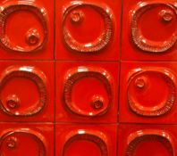 Mid-20th Century Italian School, an impressive retro tile design, featuring an arrangement of