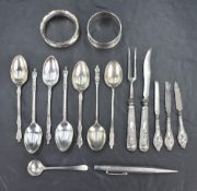 An Elizabeth II silver propelling pencil, having engine turned decoration, marks for London 1960,