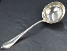 An Edwardian silver trefoil pattern ladle, with rat-tail reverse, marks for Sheffield 1911, maker