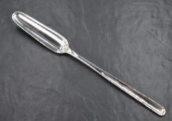A George III silver marrow scoop, of traditional form with pronounced and angled spoon like drop