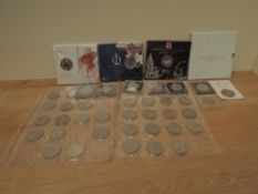 A collection of GB Five Pound Coins and Crowns, £45 in face value seen, some in sleeves