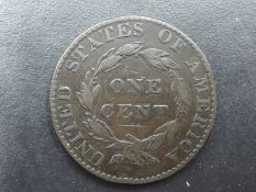 A USA 1821 Large Cent, Matron Head, 13 Stars, needs viewing