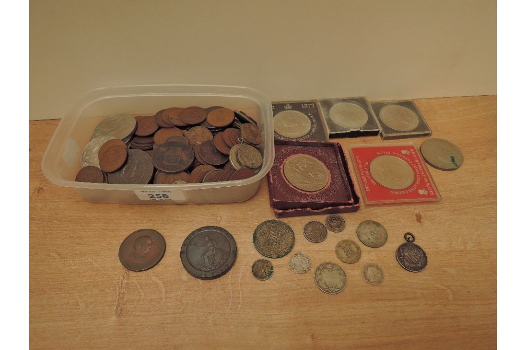 A collection of GB & World Coins including 1797 Cartwheel Penny, 1940 Silver Half Crown, 1951 Silver - Image 1 of 2