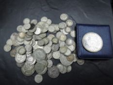 A collection of GB Silver Coins, pre 1947 some Pre 1920 seen, Threepences to Florin, approx 9oz of