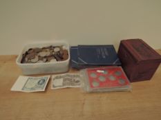 A collection of GB Copper, Brass and Copper-Nickel Coins along with empty Coin folders, oriental