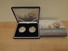 A Royal Mint 2005 Silver Proof Commemorative Two Crown Set, 200th Aninversary Nelson Trafalgar, in