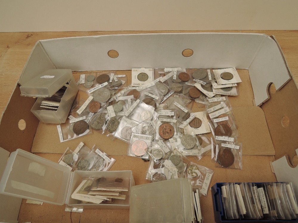 A collection of GB & World Coins including GB Silver 1929 x2 & 1934 Half Crowns, 1922 Florin, 1943