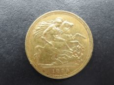 A 1893 Queen Victoria Gold Half Sovereign, Old Head, Royal Mint
