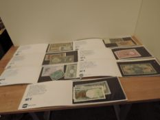 Sevens sets of Burmah Genuine Historic Banknotes, Set A, B, C, D, E, F and G, all appear complete