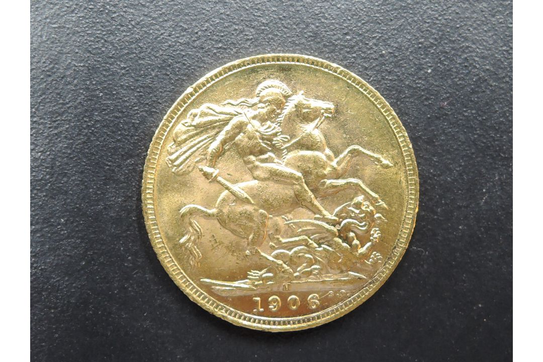 A 1906 Edward VII Gold Sovereign, George & Dragon, Melbourne Mint, Westminster Mint Case and - Image 1 of 3