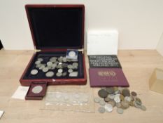 A collection of GB & World Silver Coins, mainly GB includes Cwons, Florins, Half Crowns, Shillings