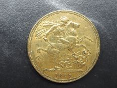 A 1887 Queen Victoria Gold Sovereign, Jubilee Head, George & Dragon, Royal Mint, Westminster Mint