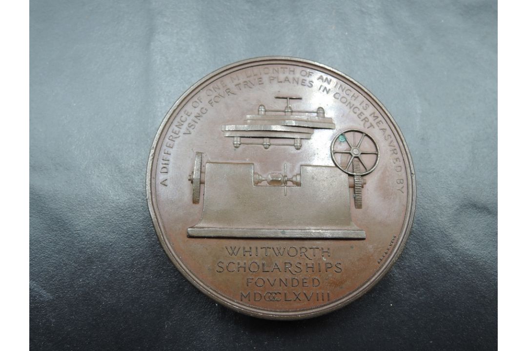A Bronze JS & AB Wyon Medallion, Whitworth Scholarships 1868, A Difference of One Millionth of an - Image 1 of 2