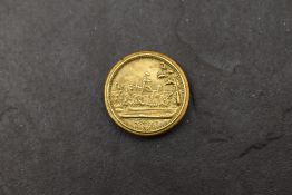 A set of seven Victorian toy money pieces, in original brass 'Windsor Castle' capsule, each coin
