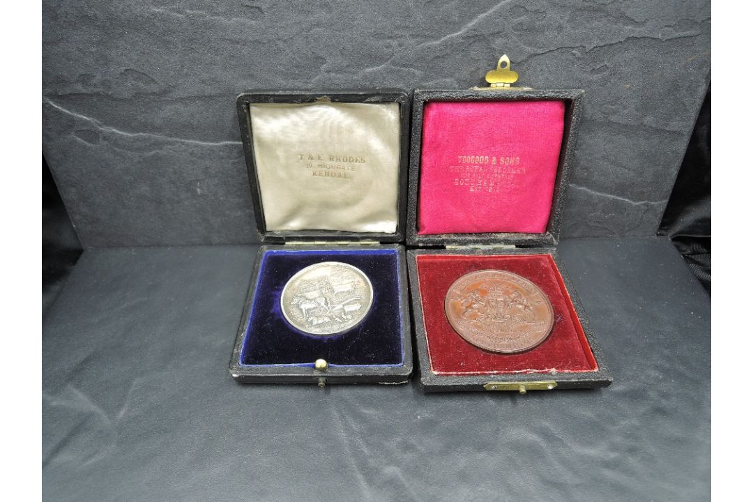 A Victorian Westmorland & Kendal District Agricultural Society Centenary Show medal, depicting - Image 1 of 5