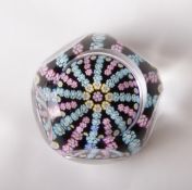A Whitefriars glass P36 millefiori 'spray' paperweight, 5+1 window-cut and featuring an attractive