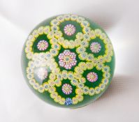 A Whitefriars glass full lead crystal PG100 Garland paperweight, un-cut dome, the garland with
