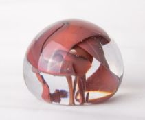 A rare and unusual Whitefriars glass abstract glassmakers frigger paperweight, of plain uncut