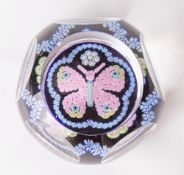 A Whitefriars glass Large Butterfly PA500 paperweight, 5+1 window cut and featuring a large