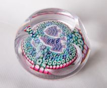 A Whitefriars glass fish silhouette PS200 paperweight, 5+1 window-cut and having a central fish