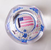 A Whitefriars glass American Bi-Centenary 'Large Stars & Stripes' PL508 paperweight, 5+1window