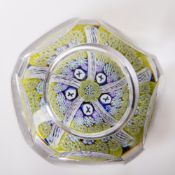 An appealing Whitefriars glass PS202 Small Butterflies lace-twist paperweight, 5+1 window cut and