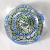 A limited edition Whitefriars glass 'A Partridge in a Pear Tree' Christmas 1979 paperweight,