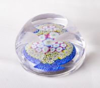 A Whitefriars glass P25 complex millefiori paperweight, 5+1 window-cut and featuring complex