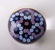 A rare experimental Whitefriars glass Garland of Butterflies paperweight, an attractive un-cut