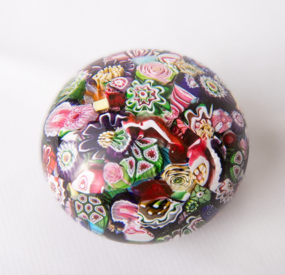A mid-19th century Clichy scrambled millefiori glass paperweight, of typical domed circular form - Image 3 of 4