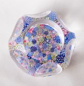 A pleasing Whitefriars glass P32 tall dome close pack multi-cane millefiore paperweight, 6+1 tall