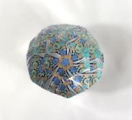 An attractive and unusual Whitefriars glass Lace Twist full lead crystal paperweight, featuring an
