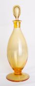 A 1940's Whitefriars glass Golden Amber decanter, designed by William Wilson, catalogue number M61,