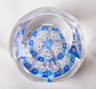 An attractive Whitefriars glass P21 Lace Twist full lead crystal paperweight, featuring an appealing