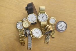 A collection of wristwatches comprising two Rotary, a Seiko, an Accurist, a Reflex and a Ravel, sold