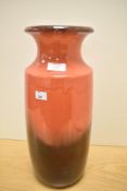 Vintage large West German Scheurich Vase, 239-41 red and brown dripped glaze.