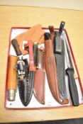 A selection of hunting knives.