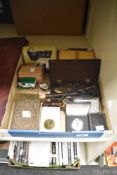 A miscellaneous selection of vintage coins and tokens, silver plated trinket box, vintage diecast