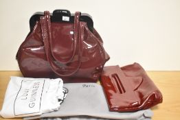 Two Lulu Guinness fashion style handbags, the largest measures 36cm long